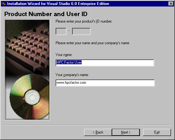 Enter user infromation